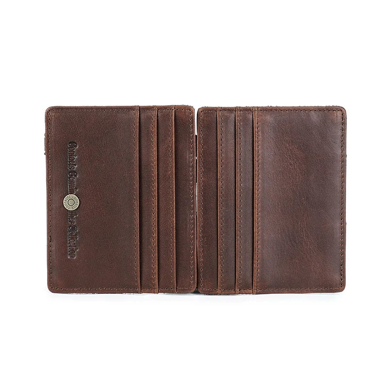 Herren Echtleder Geldbörse Slim RFID Kartenhalter Geldclip ultra dünn Mini Geschenk
