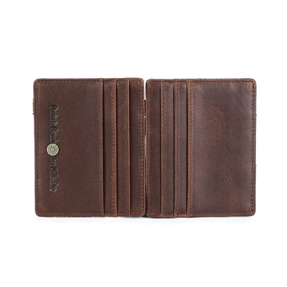 Herren Echtleder Geldbörse Slim RFID Kartenhalter Geldclip ultra dünn Mini Geschenk