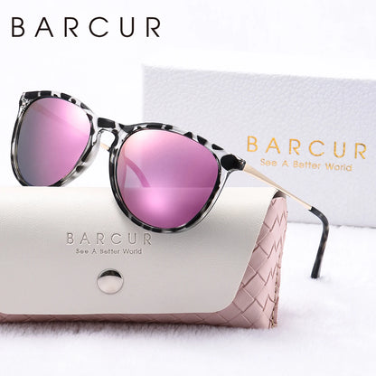 Damen-Sonnenbrille oval Leopard PC Farbverlauf UV400 polarisiert