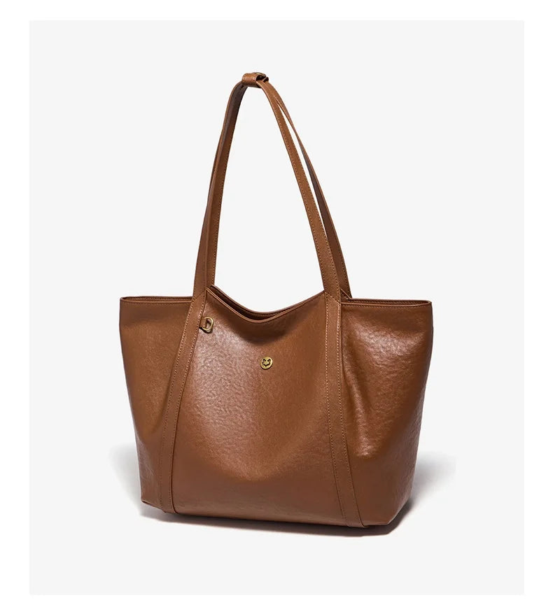 Damen-Tote-Tasche aus Rindleder mit großer Kapazität und leichtem Gewicht für Pendeln und Alltag
