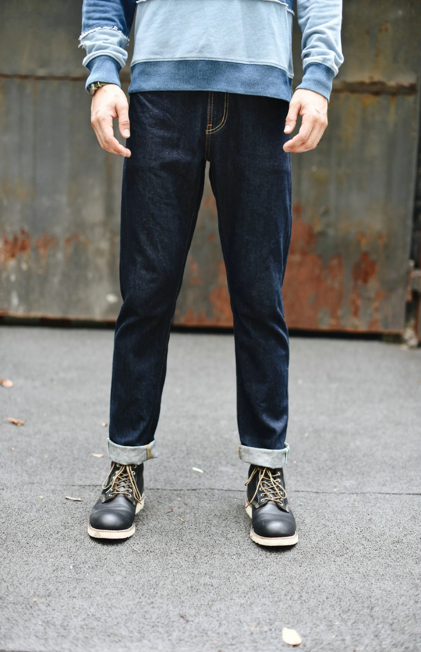 Herren Jeans aus Selvedge-Denim im Slim Fit mit Reißverschluss