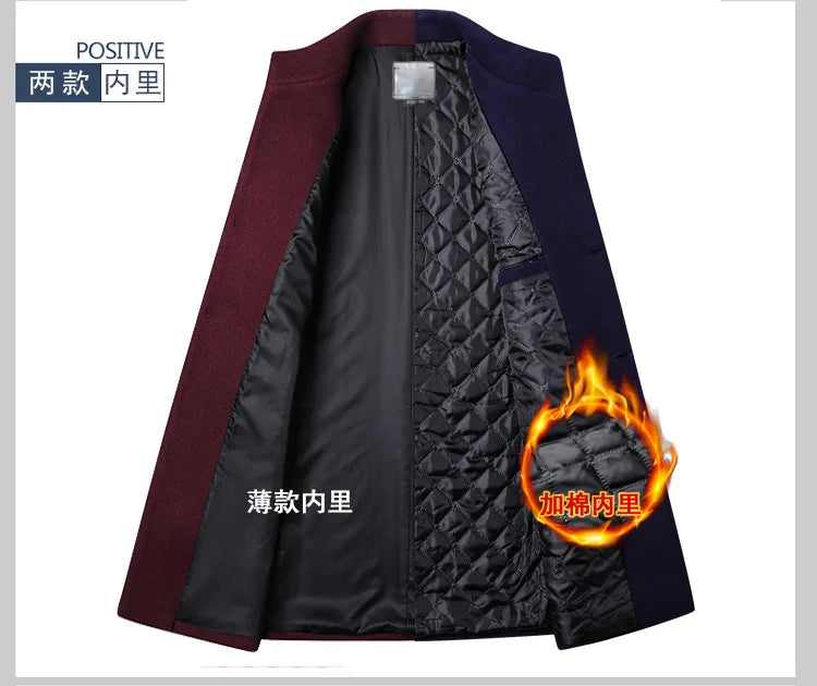 Herrenmantel mit Stehkragen – Dick gefüttert & wintertauglich