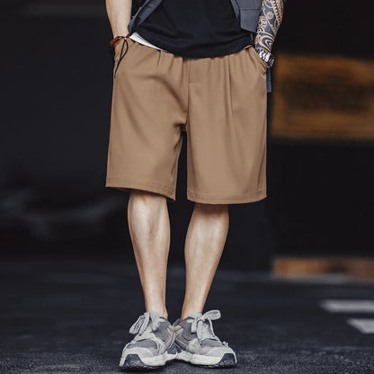 Herren Shorts aus Anti-Falten-Tuch mit elastischer Taille und lockerer Passform