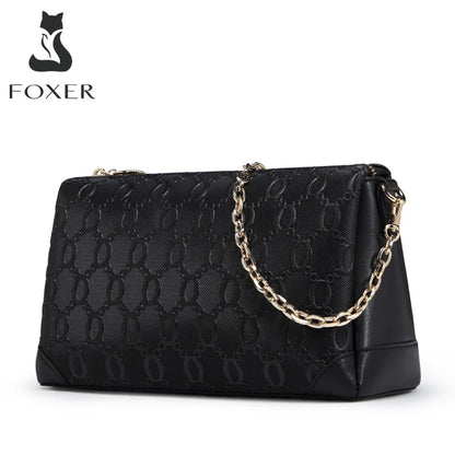 Damen Crossbody-Tasche Aus Split-Leder Mit Chain Fashion