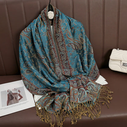 Damen Winterschal Kaschmir Pashmina Luxus Druck warm Stolen Foulard Baumwolle