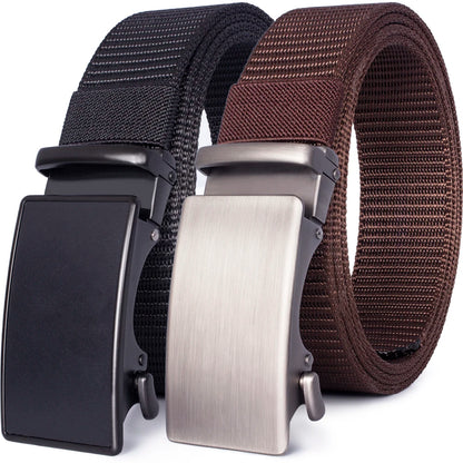 Herren Nylon Canvas-Gürtel Schnellverschluss Casual Army 3,6 cm