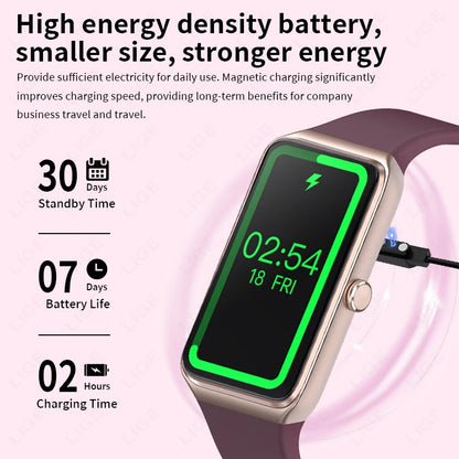 LIGE 1,47-Zoll-HD-Bildschirm-Smartwatch für Männer und Frauen, wasserdicht, Fitness, Sportarmband, Herzfrequenz-Thermometer, Smartwatch, 2025, Neu