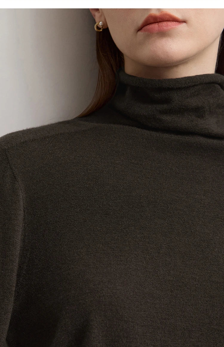 Damen V-Ausschnitt Pullover 100 % Wolle Basic Herbst-Winter