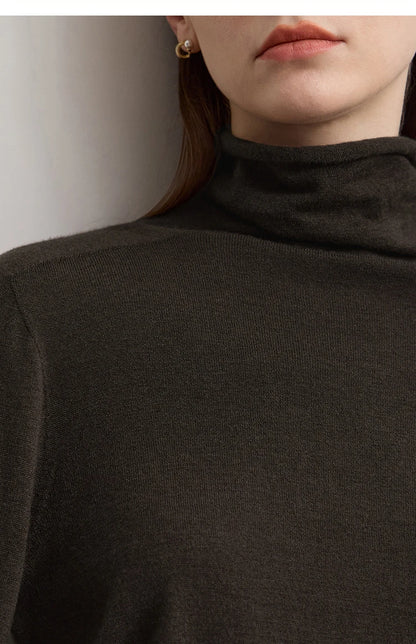 Damen V-Ausschnitt Pullover 100 % Wolle Basic Herbst-Winter