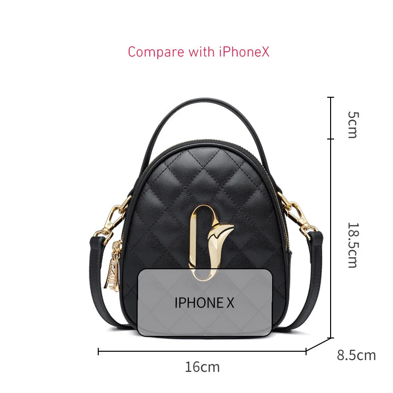 Damen Umhängetasche aus Leder kleine Mini Crossbody-Tasche
