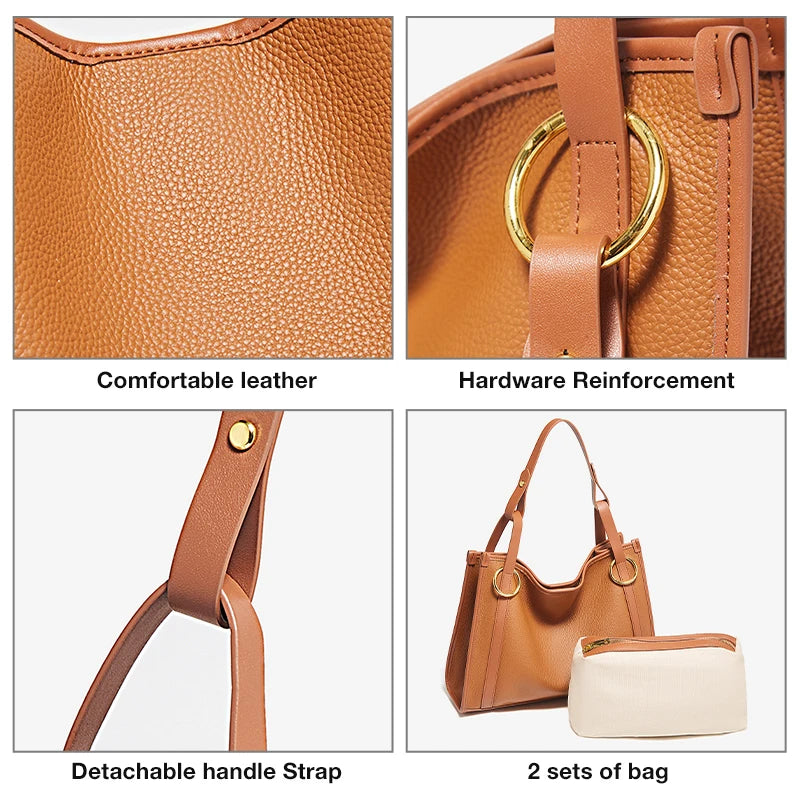 Damen Handtasche Aus Echtem Leder Mit Große Kapazität Geschenk Für Liebhaber