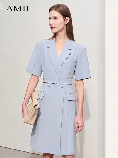 Minimalistisches Blazer Kleid Für Damen Elegant Mit Gürtel