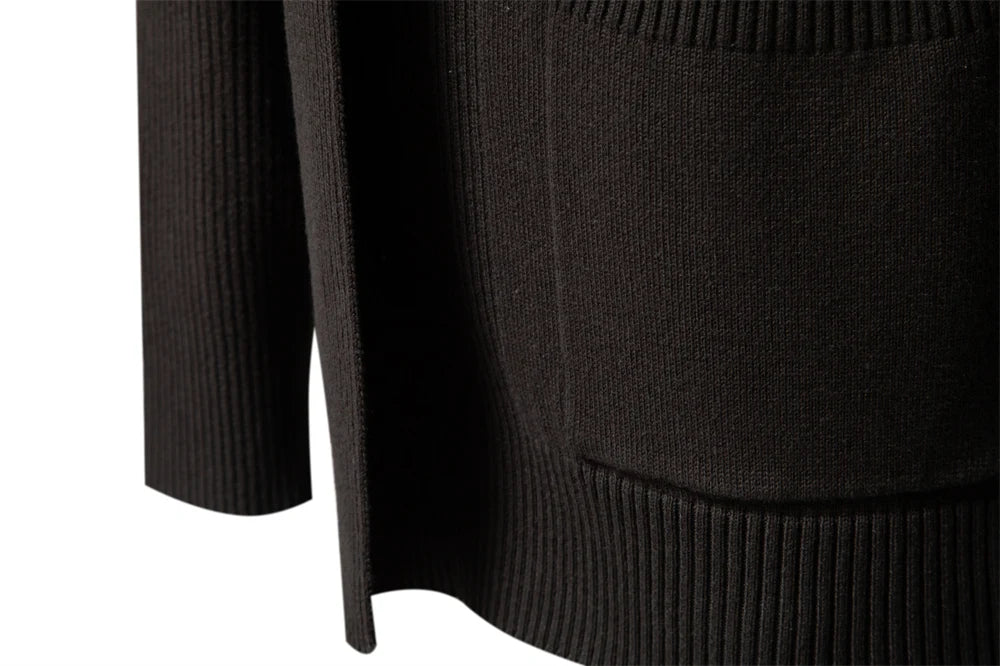 Baumwolle Strickjacke für Männer Qualität Herren Pullover Mode Turn Down Kragen Strick pullover für Männer
