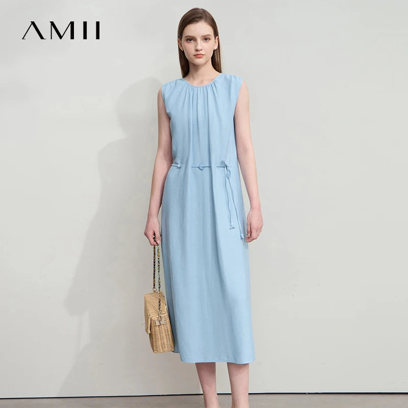 Ärmelloses Damen Viskose Kleid Mit Schnürung Und Komfort