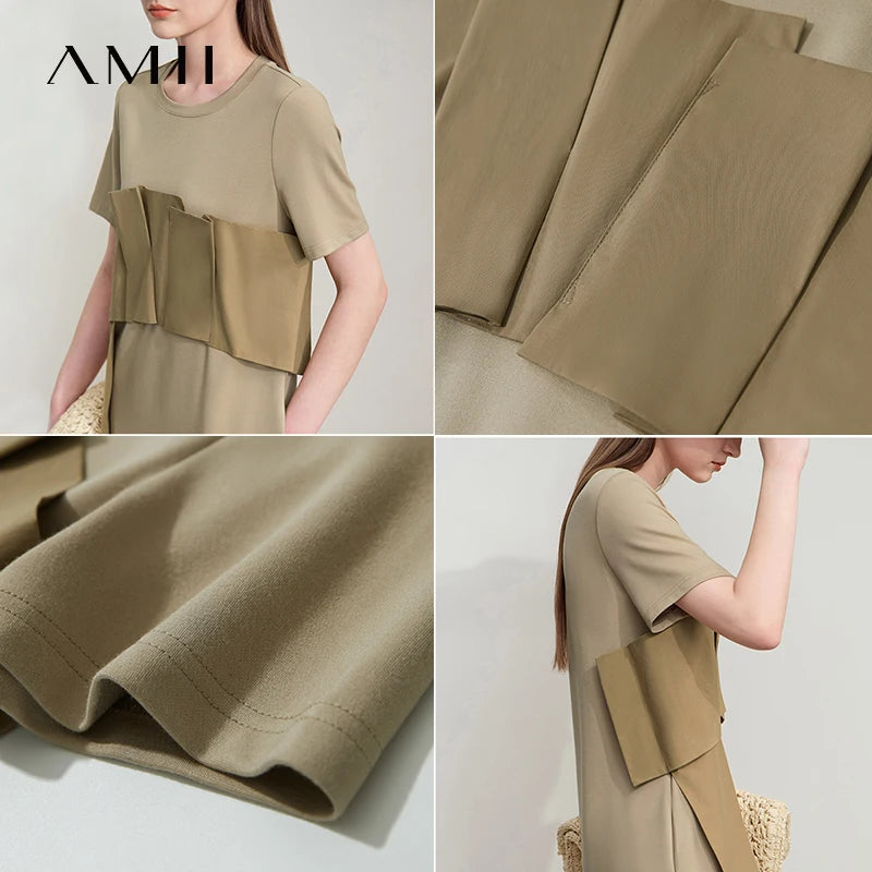 Elegantes Damen Sommerkleid Aus Viskose Strick Mit Lockerer Passform