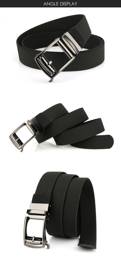 VATLY Elastik-Gürtel Herren Gunmetal Automatik-Schnalle Nylon Einheitsgröße
