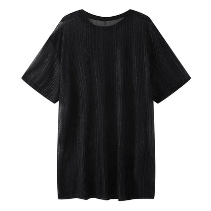 Lässiges Herren-T-Shirt mit V-Ausschnitt aus atmungsaktivem Material – schnelltrocknend und locker geschnitten