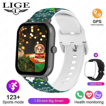 LIGE Multifunktions-Smartwatch für Männer und Frauen, Bluetooth, Anruf, Nachricht, Erinnerung, Sport, Schritt, Kalorien, Smartwatch, Weihnachtsarmband