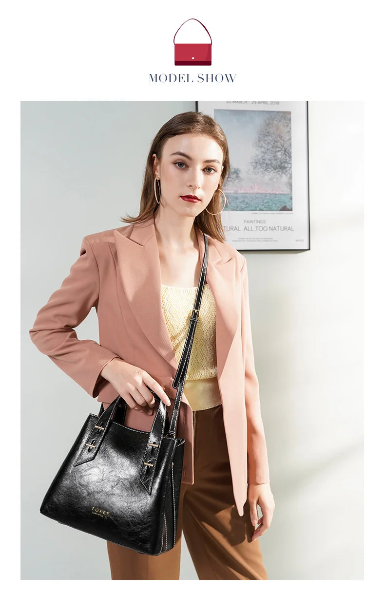 Damen Handtasche aus Split-Leder mit Crossbody Fashion Bags