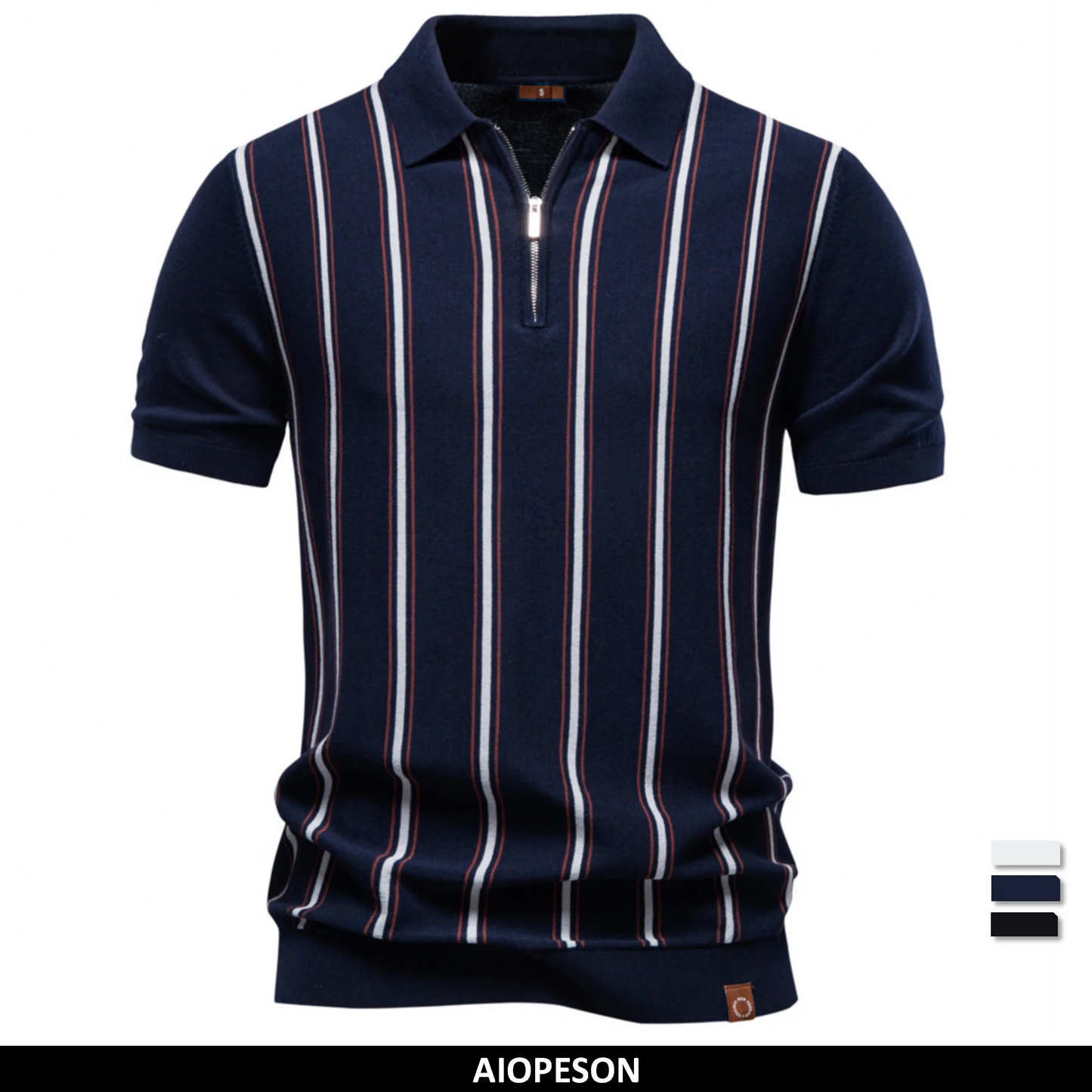 Herren Poloshirt Gestreift Old Money Elegant Atmungsaktiv