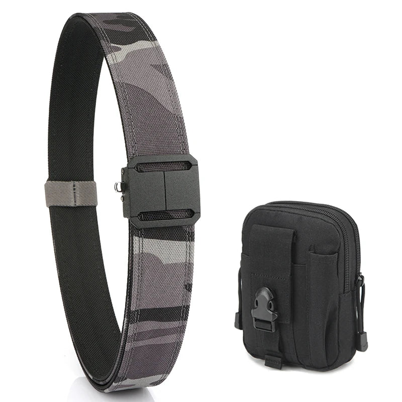 Herren-Taktischer Gürtel mit automatischem Schnallenverschluss aus Nylon Outdoor und Alltag