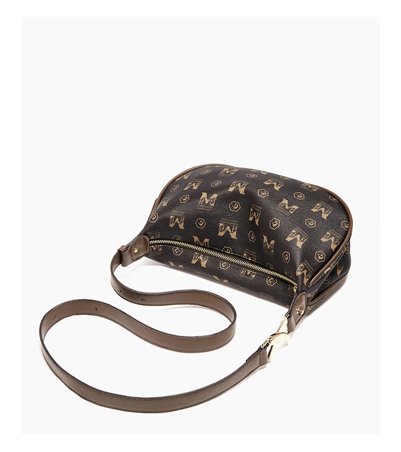 Damen Schultertasche aus PVC-Leder im Retro-Hobo-Stil mit großem Fassungsvermögen