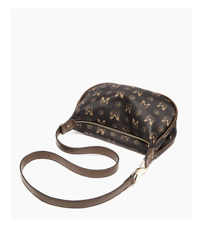Damen Schultertasche aus PVC-Leder im Retro-Hobo-Stil mit großem Fassungsvermögen