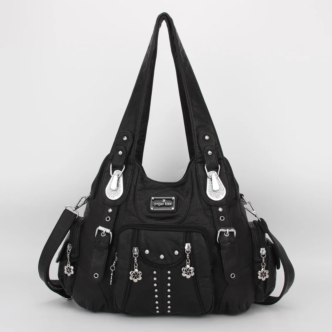 Damen-Schultertasche aus PU-Leder Großes Fassungsvermögen Innenfach Alltagsbedarf