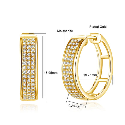 Damen-Creolen aus 925 Sterlingsilber mit Moissanit-Diamanten in D-Farbton VVS1 für Hochzeiten