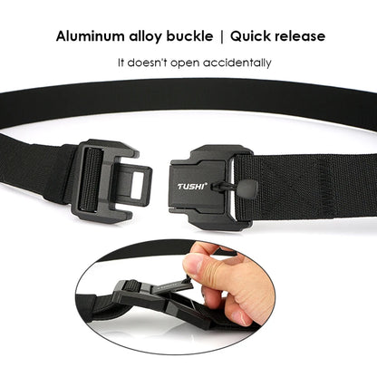 Herren-Gürtel Elastisch Mit Aluminium-Schnalle Und Schnellverschluss Weiches Nylon