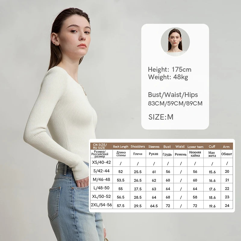 Damen-Rundhals-Cardigan Slim Doppelreißverschluss Viskose Frühling