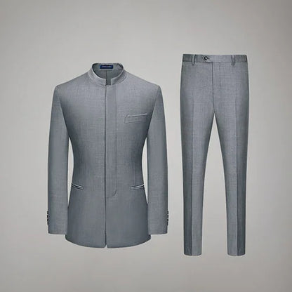 Hochwertiger Herrenanzug aus Wolle und Seide in Tiefblau – Slim Fit für formelle Anlässe und Hochzeiten