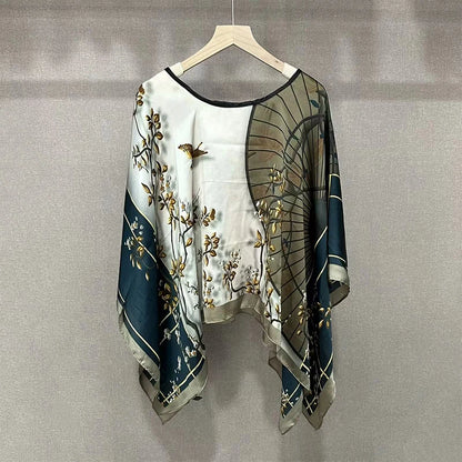 Damen Chiffon Schal Sommer Strand Bikini Sonnenschutz Poncho bedruckt sexy