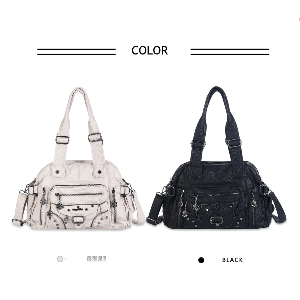 Damen-Handtasche Vintage Großes Fassungsvermögen Mit Schultergurt Und Top-Griff Alltagstauglich