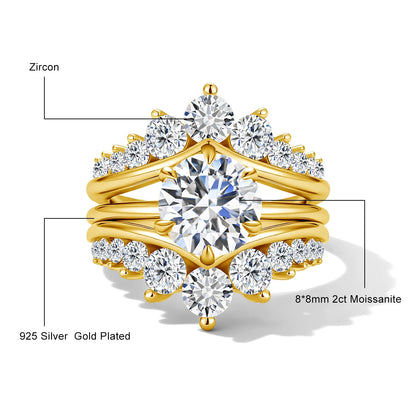 Damen-Verlobungsring-Verstärker aus Sterling Silber mit Moissanit Stein für funkelnde Hochzeiten