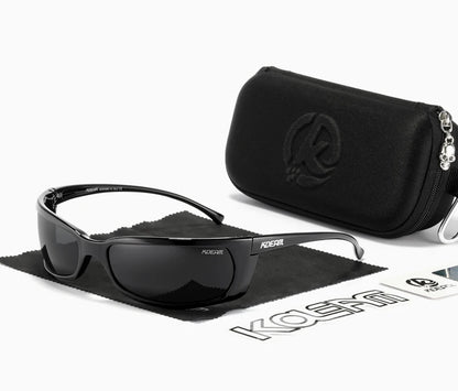 Sonnenbrille Sport UV400 polarisiert leicht Angeln Reißverschlussetui Unisex