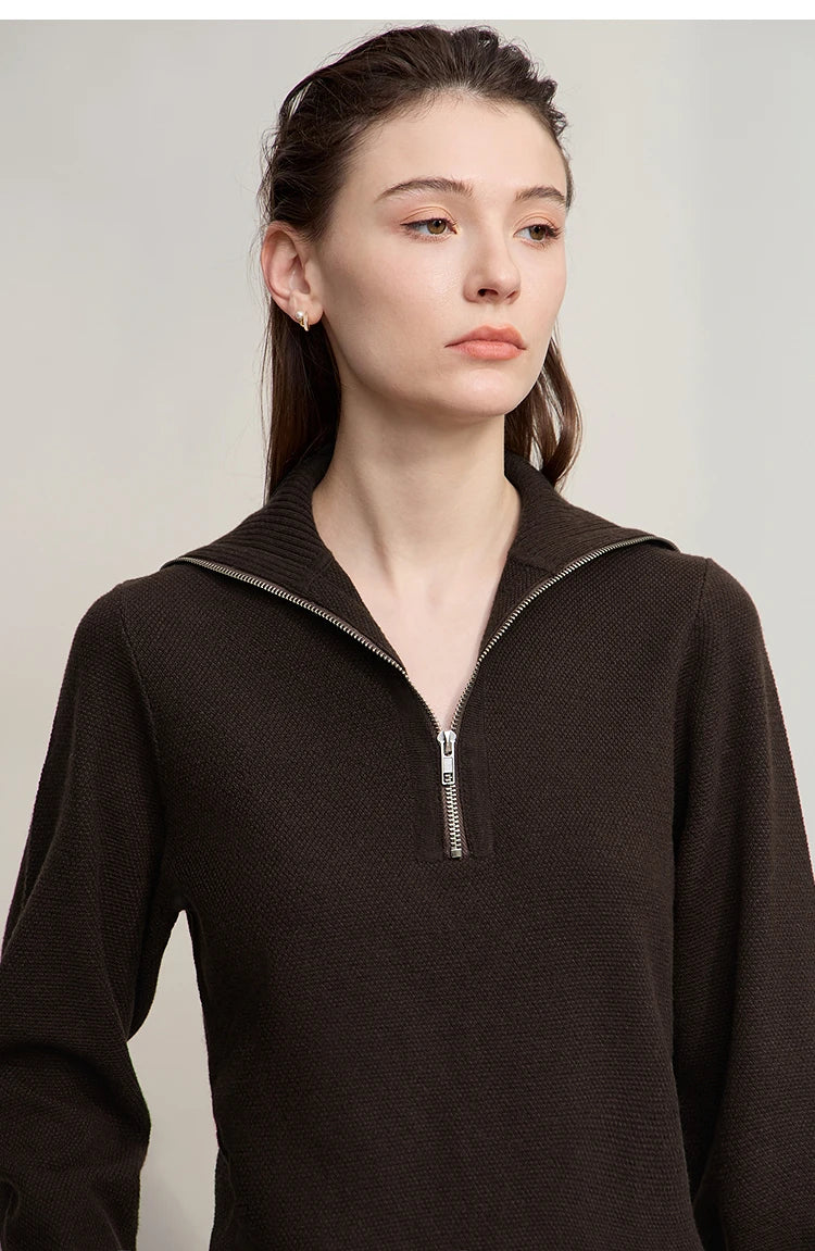 Damen-Rollkragenpullover Wolle gerade einfarbig minimalistisch Herbst