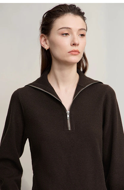 Damen-Rollkragenpullover Wolle gerade einfarbig minimalistisch Herbst