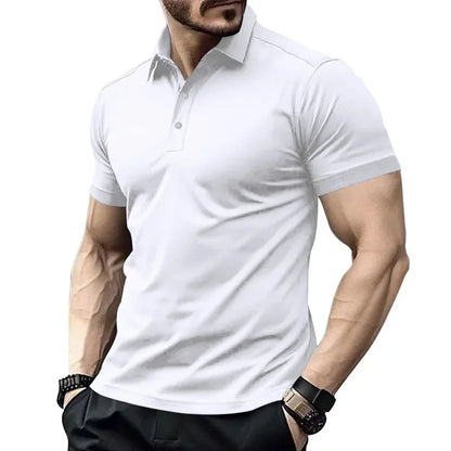 Herren-Poloshirt mit Brusttasche und kurzen Ärmeln in einfarbigem Design – ideal für den Sommer