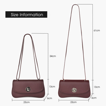 Weinrote Echtleder Schultertasche | Crossbody, Vielseitig