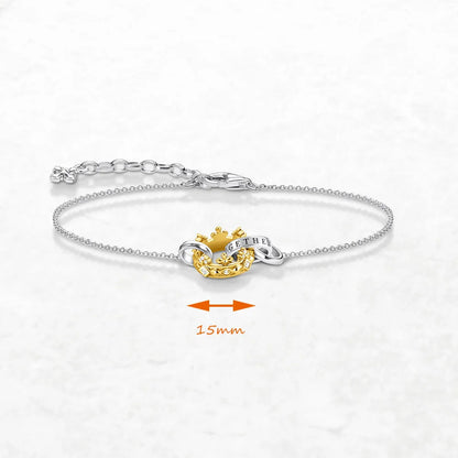 Damen-Armband Krone vergoldet Royal aus Sterlingsilber