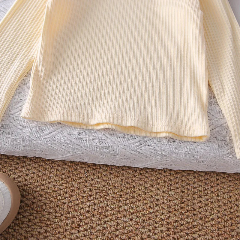 Mädchen Kleidung Set mit süßem Mantel und breiten Hosen im Koreanischen Stil