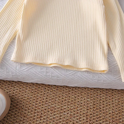 Mädchen Kleidung Set mit süßem Mantel und breiten Hosen im Koreanischen Stil