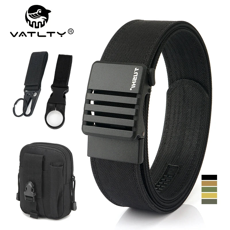 Herren-Taktischer Gürtel aus Nylon mit matte Metall-Schnalle und 43 mm Breite für Alltag und Freizeit