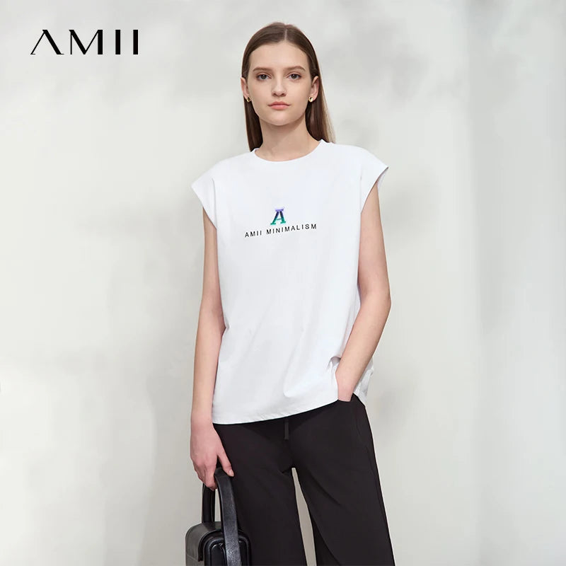 Damen T-Shirt mit Rundhalsausschnitt und besticktem lockeren Design für den Sommer