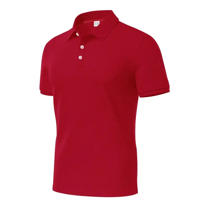 Langärmeliges Herren-Poloshirt mit Waffelstruktur und Knopfleiste – ideal für Freizeit und Urlaub