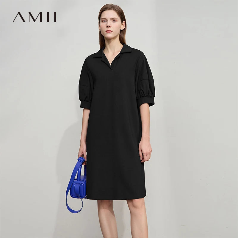 Stilvolles Einfarbiges Sommerkleid Mit Stretch Komfort Für Damen