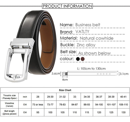 Herren-Gürtel Aus Echtem Leder Mit Automatik-Schnalle Für Anzug Und Business, 31 mm Breite