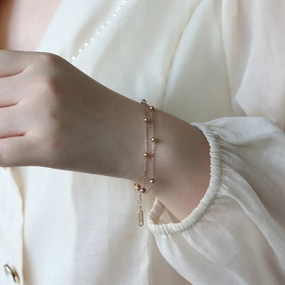Damen-Armband Doppelperle koreanischer Trend