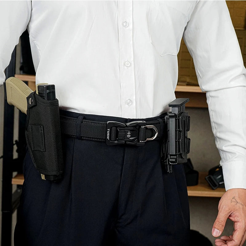 Herren-Taktikgürtel aus Polyester mit Metall-Schnalle und Schnellverschluss für Alltag Einsatz